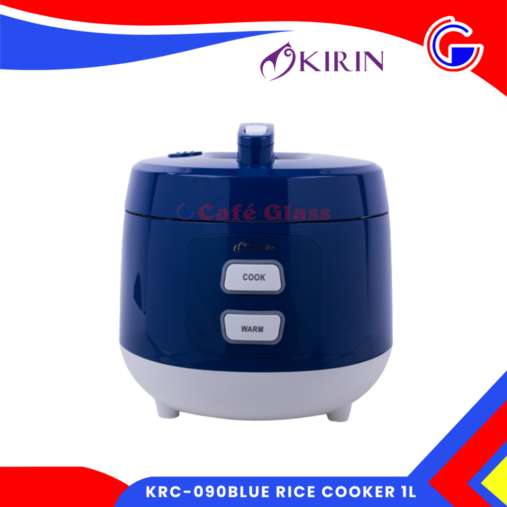 Kirin Rice Cooker Krc-090 Blue 1L I Magic Com Listrik Mini I Penanak Nasi Portable