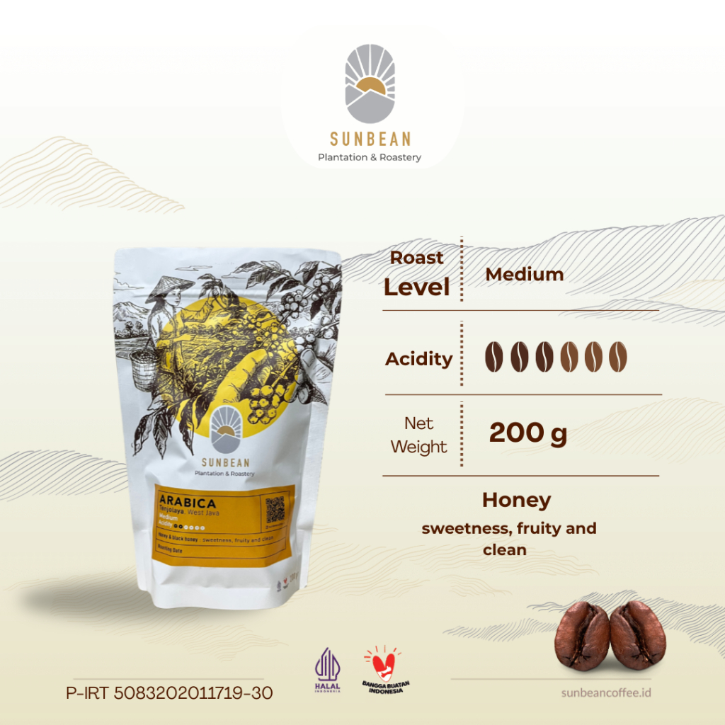 

Kopi Full Arabika Honey Medium Coffee Roast 200g by SUNBEAN