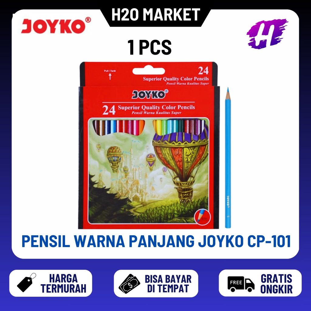 

❤️H2O❤️ Pensil Warna Panjang / Color Pencil Joyko CP-101 24warna