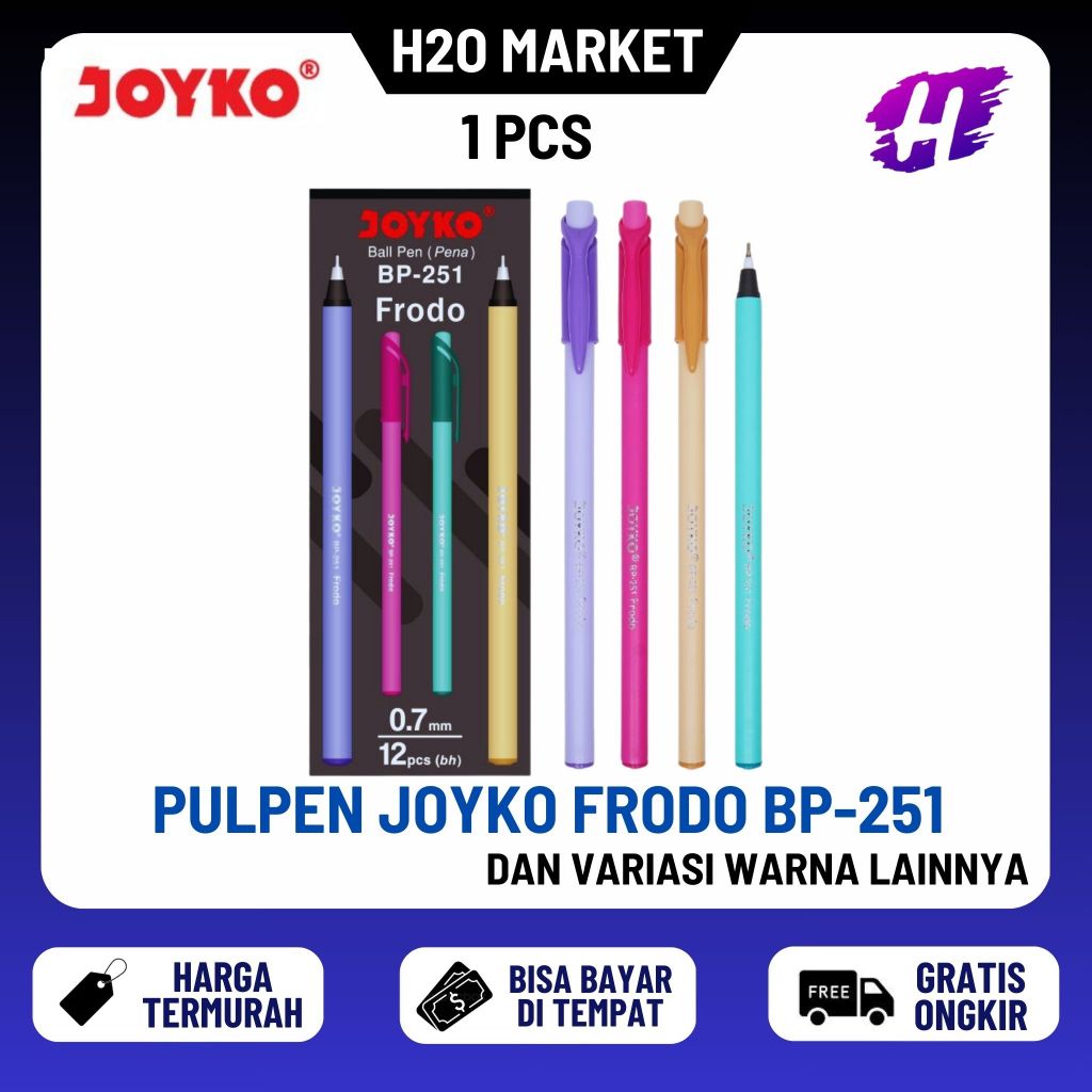 

1 Pcs Bolpen Ballpoint Pulpen Joyko BP-251 BP 251 Frodo 0.7 mm