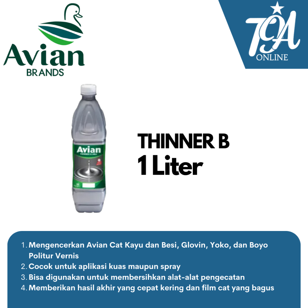 AVIAN Thinner B Asli / Thinner Pengencer Cat 1 Liter