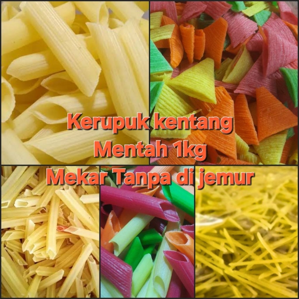 

Kerupuk potato mentah/kentang/seblak 1kg free bubllewarp