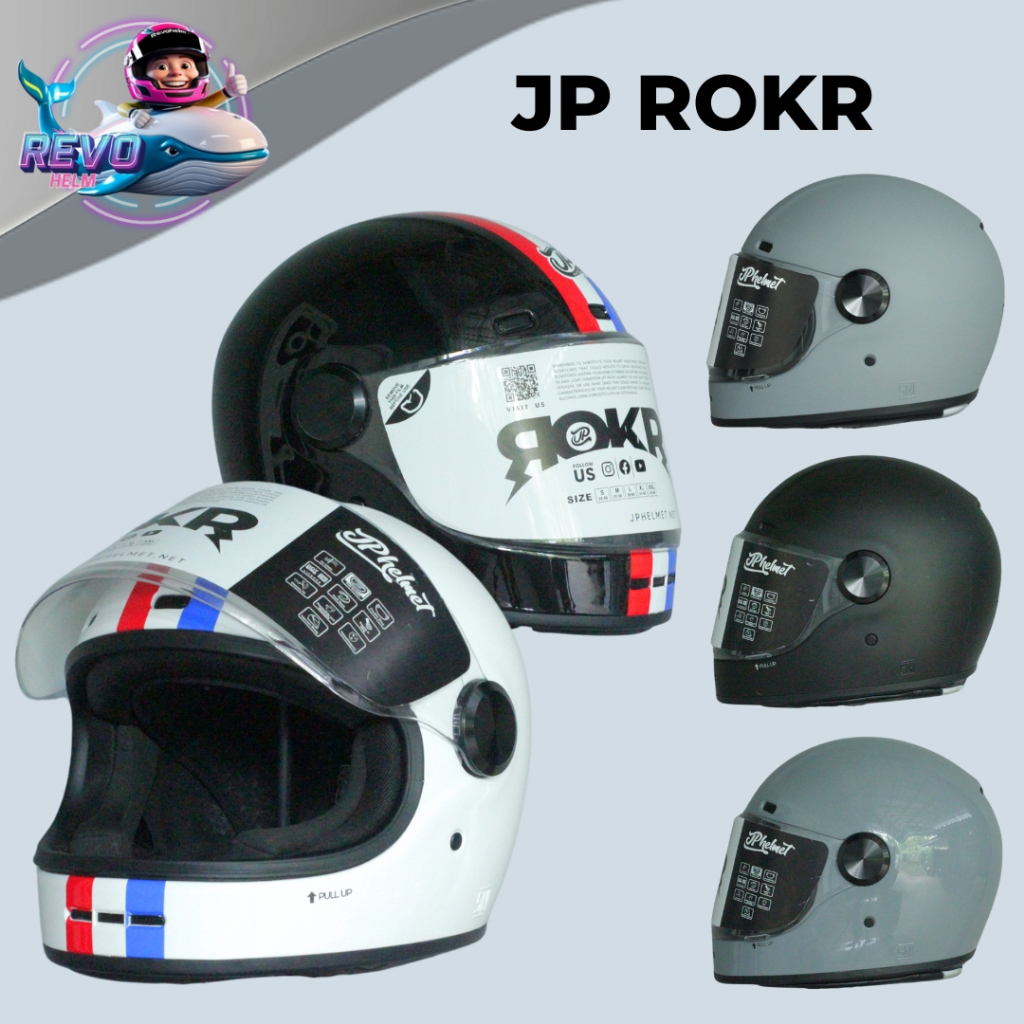 HELM JP ROKR MOTIF & SOLID TERLARIS FULL FACE JPX RETRO CULTURE KEREN ORIGINAL, JPX HELMET OFFICIAL