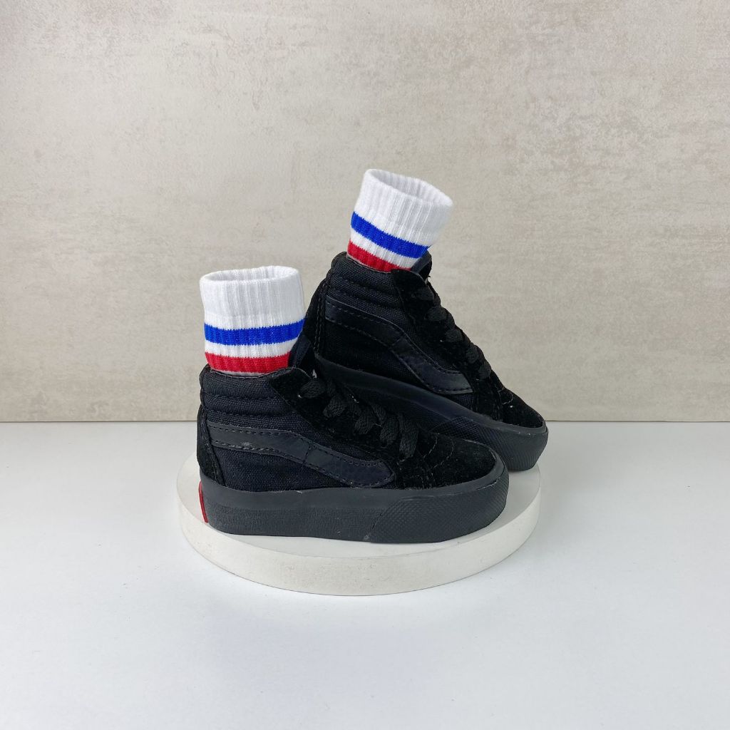 Sepatu Anak FSN High SK8 Full Black Tali Anak Laki Laki dan Anak Perempuan