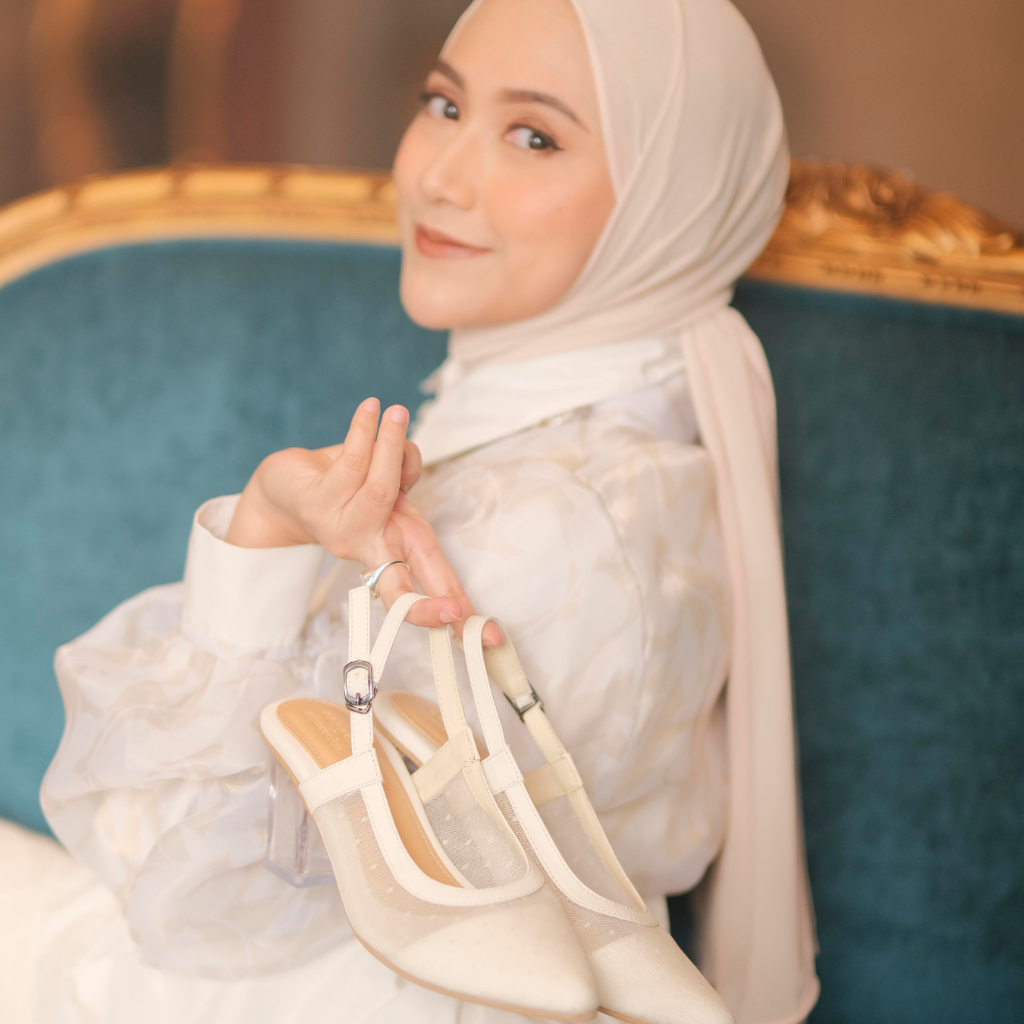 BRSHOES X NISACOOKIE AURORA Shoes Heels Sandal Brukat Wanita Hak Kaca Transaparan