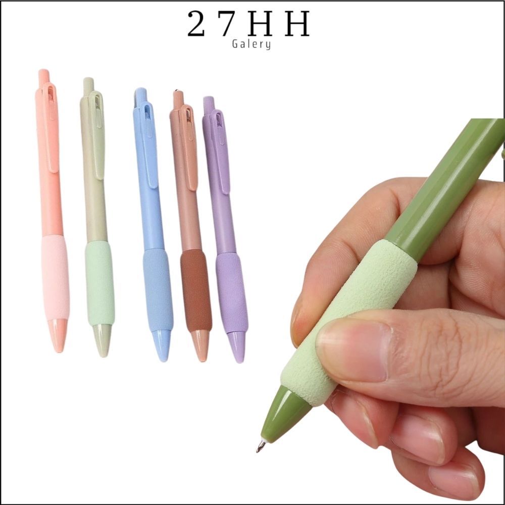 

27HH 4PCS PULPEN GEL PASTEL FINGER PROTECTION ALAT TULIS PENA BLACK INK LUCU 4 PCS