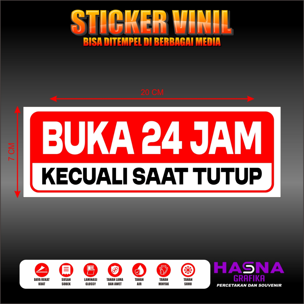 

STICKER VINIL / BUKA 24 JAM