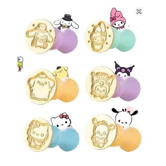 

STEMPEL - Seal Wax stamp Sanrio series - stempel lilin versi kartun hello kitty, kuromi, cinnamoroll, pompom purin, pochacco - cocok untuk scrapbook,