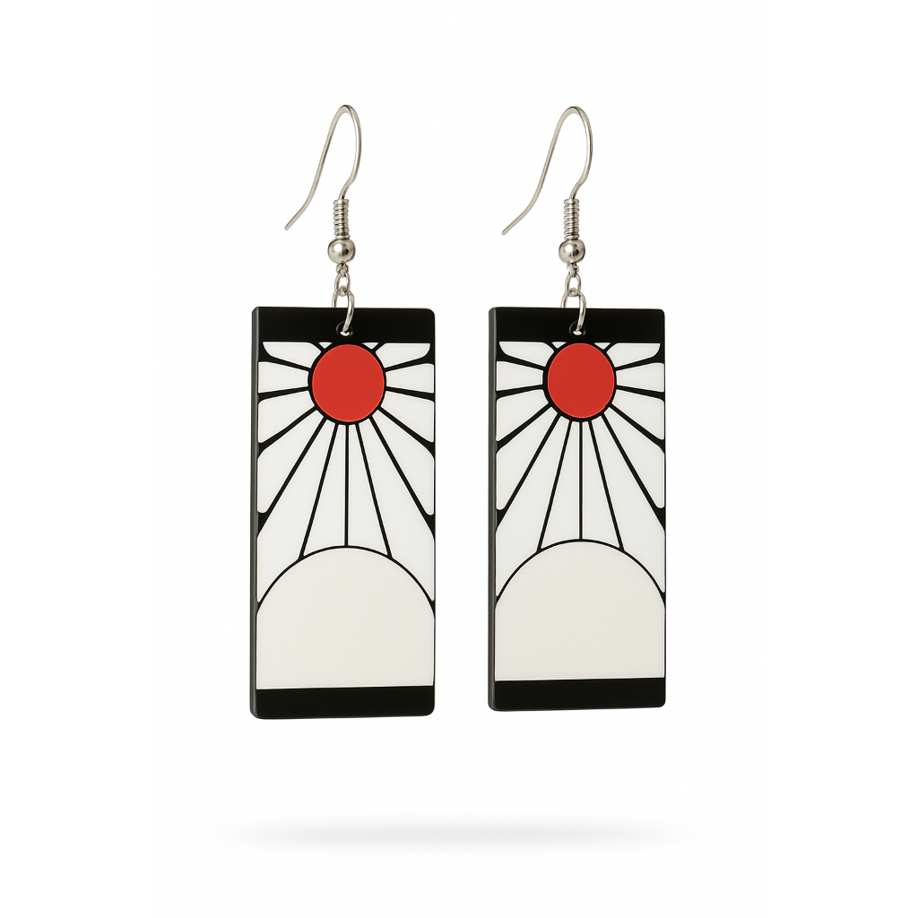 Anting-Anting Demon Slayer Anime Bahan Akrilik Hitam Sepasang