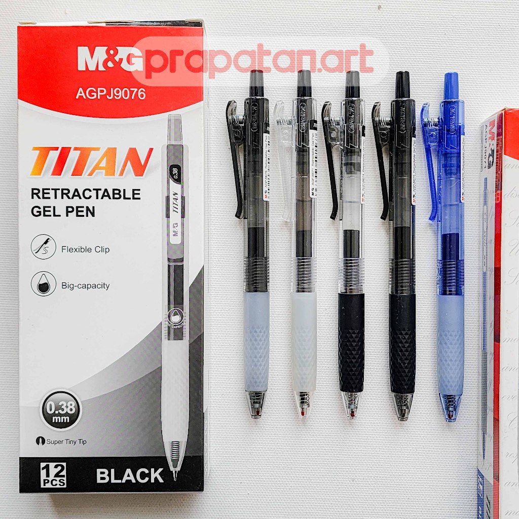 

M&G Retractable Gel Pen TITAN 0.38mm-1.0mm | Pena Jel | Pulpen