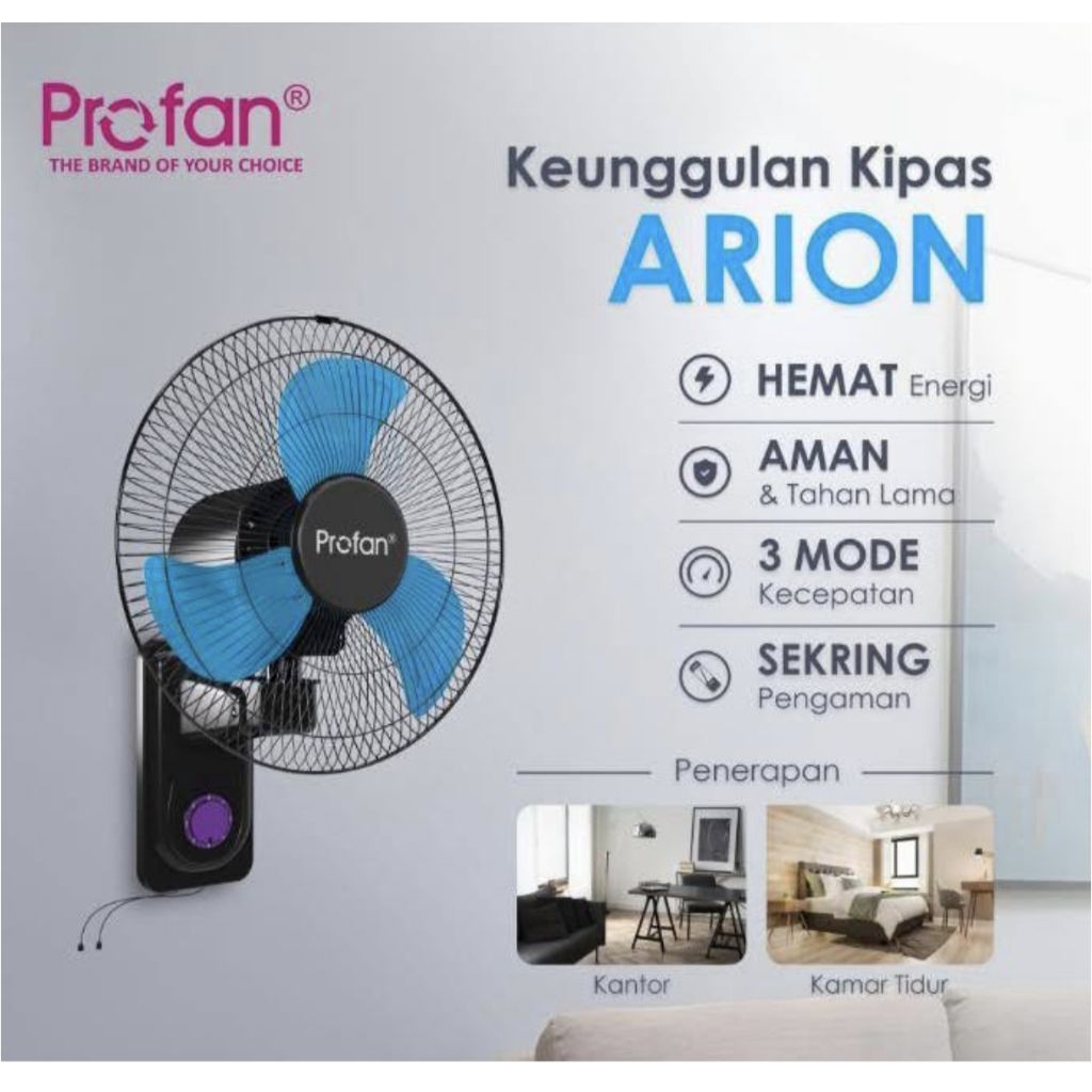 kipas angin dinding profan 18 inch besi