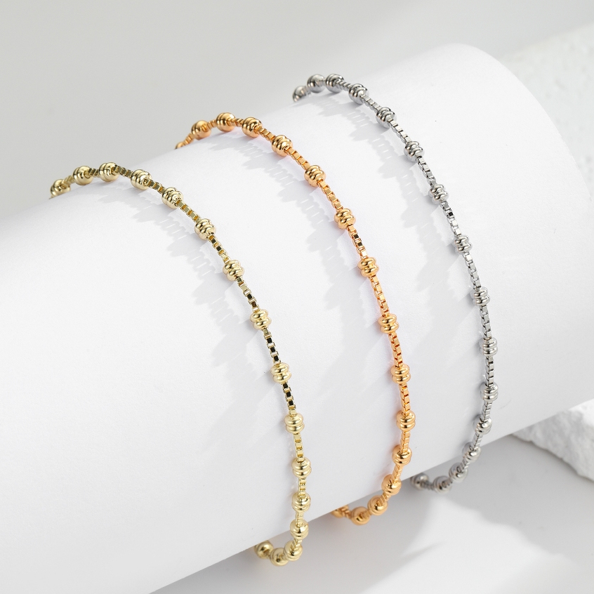 Hyl Jewelry Gelang Kaki Titanium Wanita Emas Muda Perak Asli Dewasa Anti Karat Silver Kerincing