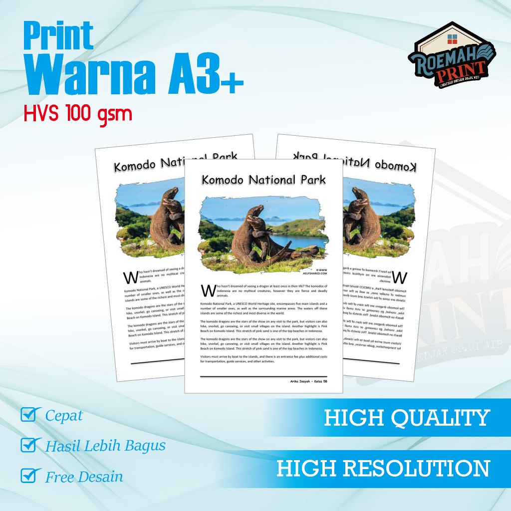 

PRINT WARNA A3+ HVS 100 GSM