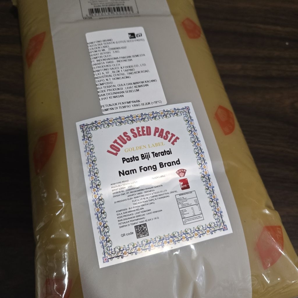 

(5KG) Mooncake filling White Lotus Nam Fong Hong kong Isian Moon Cake Nam Fung HK Isi Kue Bulan Enak Import Hongkong Namfong White Lotus Biji Teratai