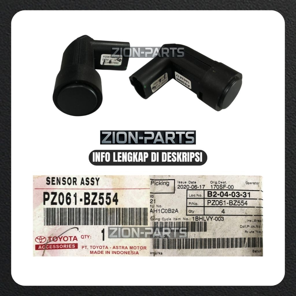 Sensor Parkir Mundur Bumper Belakang Original Toyota Avanza All New / Veloz / Xenia 2012–2018 OEM Ge