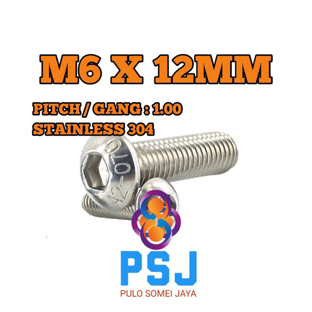 Baut L Button M6 x 12 / Baut Button L M6 x 12 SUS 304