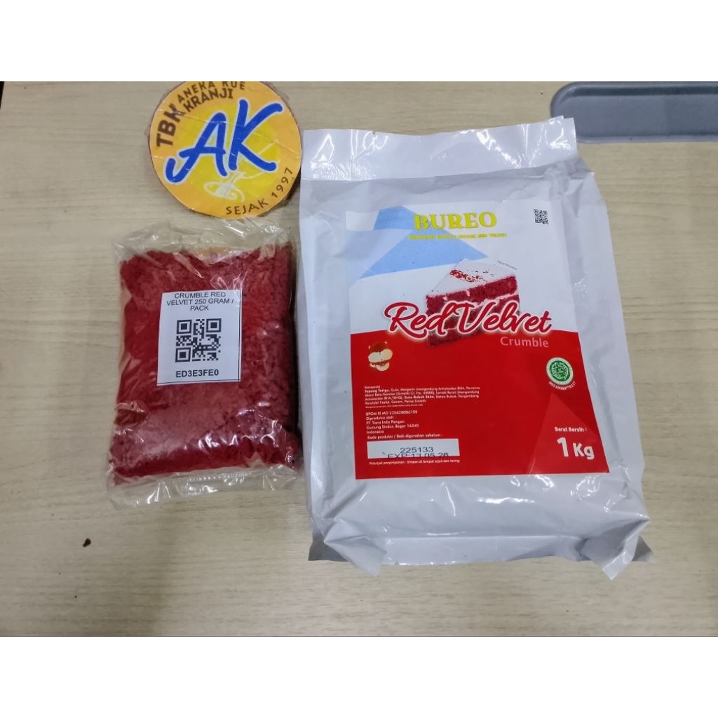 

RED VELVET CRUMBLE 250GRAM / CRUMBLE RED VELVET 250GRAM / BISKUIT HANCUR RED VELVET