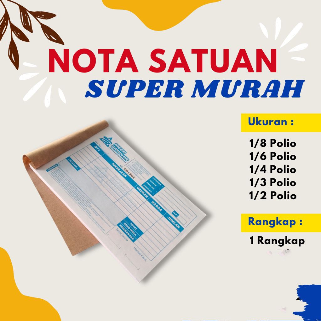 

CETAK NOTA CUSTOM 1 PLY FREE DESAIN HARGA TERMURAH