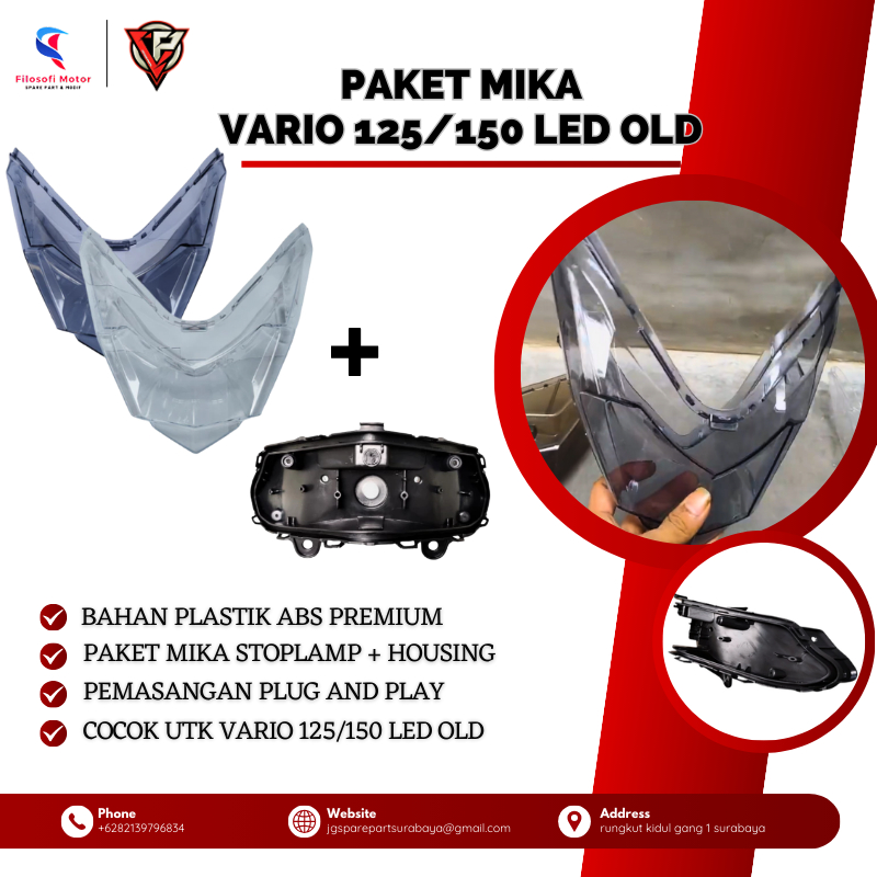 MIKA STOPLAMP + HOUSING REFLEKTOR VARIO 125/150 LED OLD HOUSING VARIO MIKA STOPLAMP VARIO