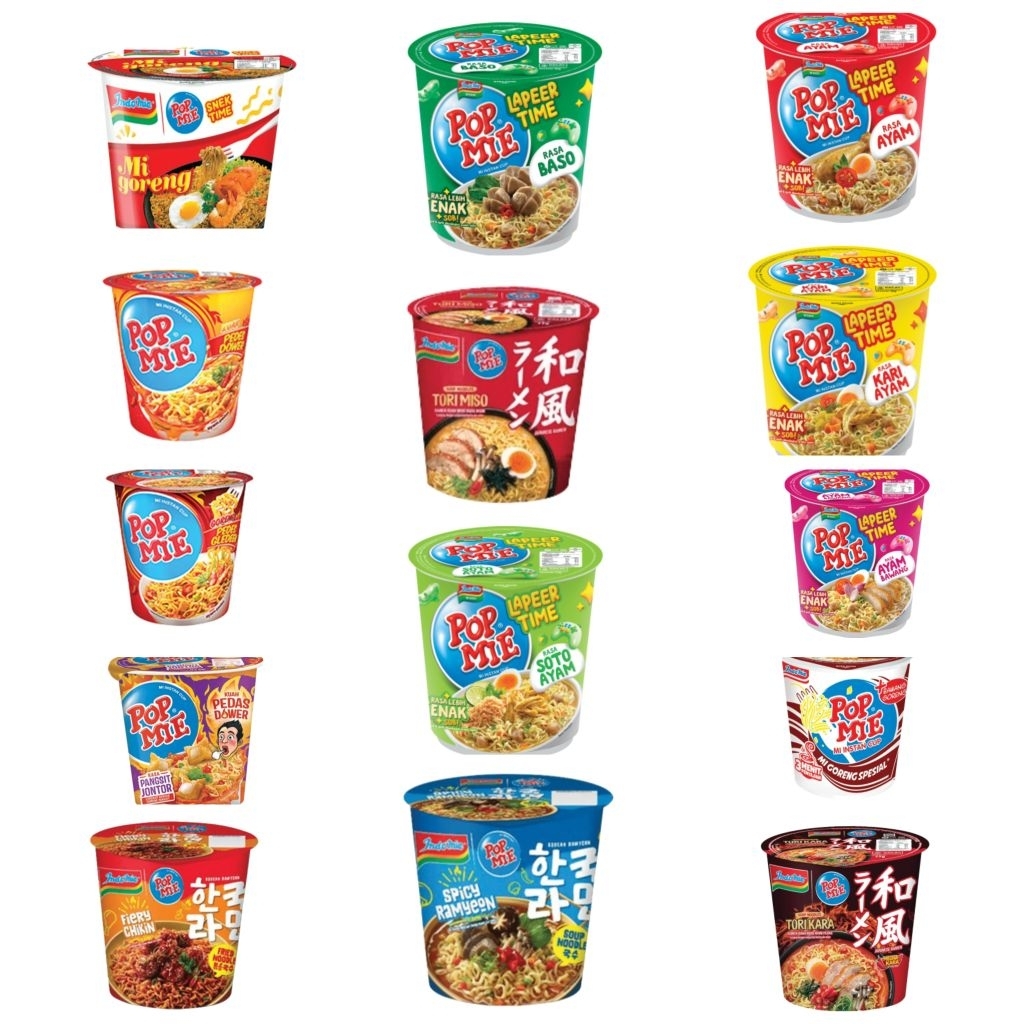 

POP MIE Mi Instan INDOMIE Cup 75Gr All Varian Ecer Grosir