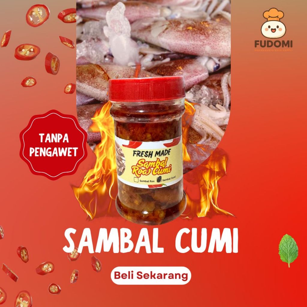 

Sambal Cumi Botol Homemade 150gr - Makanan Siap Saji Tanpa Bahan Pengawet - Sambal Cumi Pedas