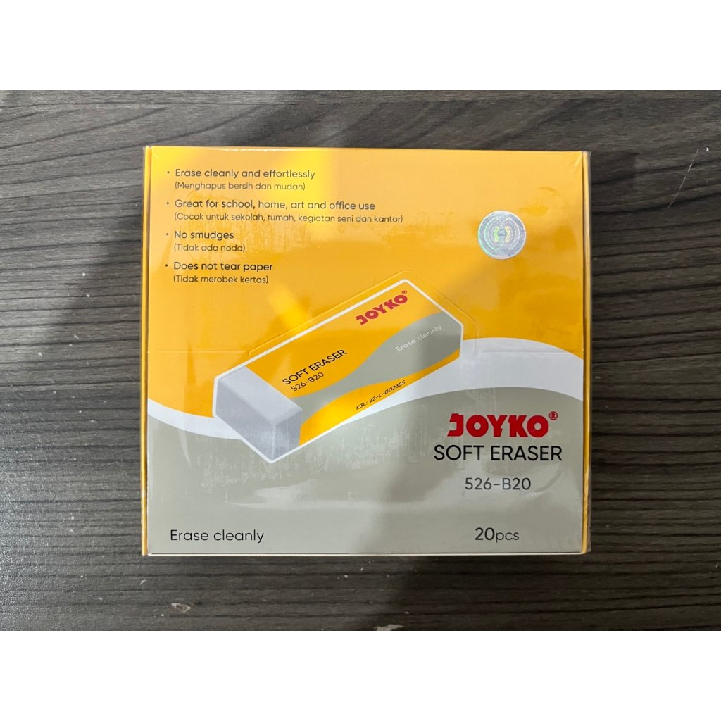 

Eraser / Penghapus Pensil Joyko Putih Hitam B20 (1 pak)