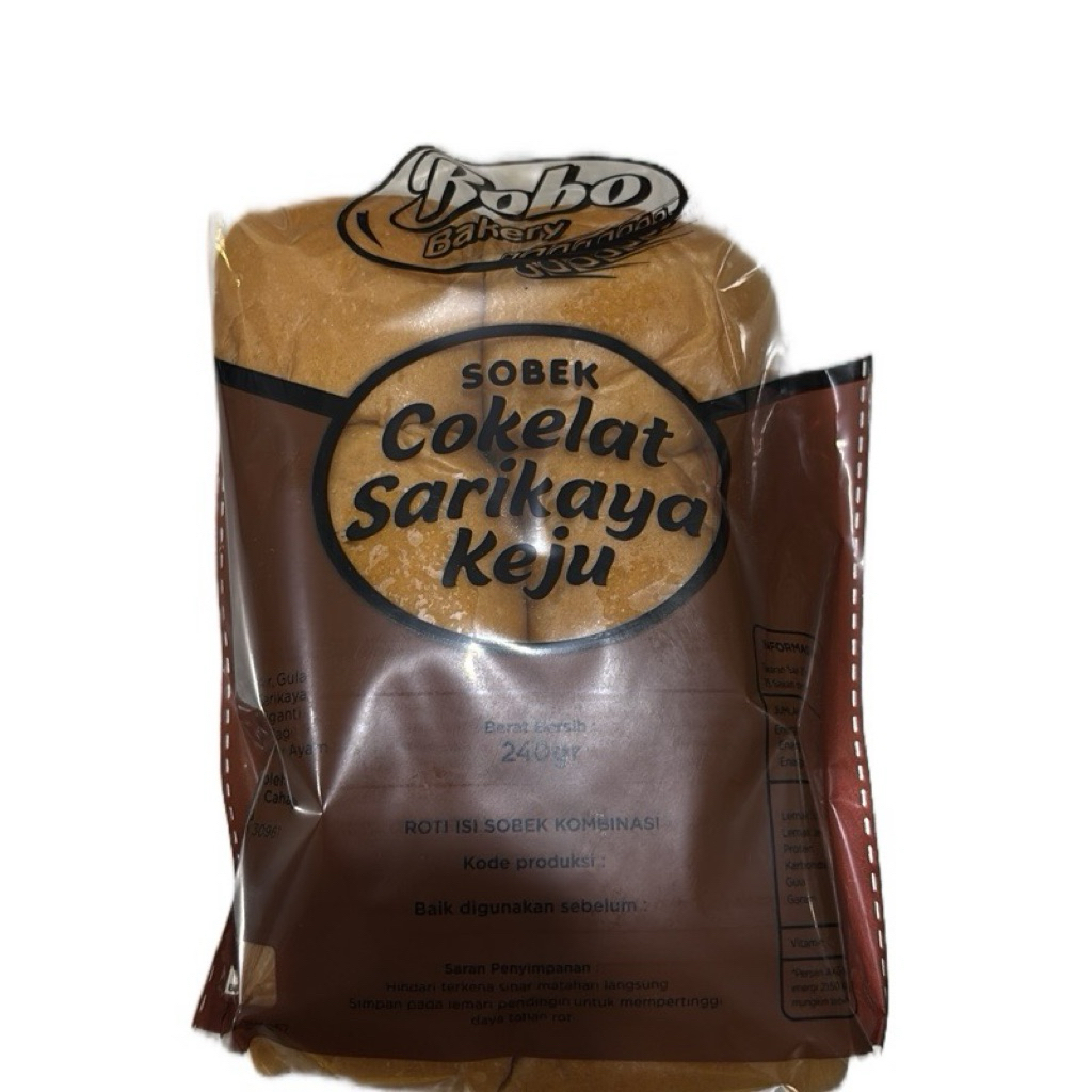 

BOBO BAKERY SOBEK COKELAT SERIKAYA KEJU ROTI 240gr