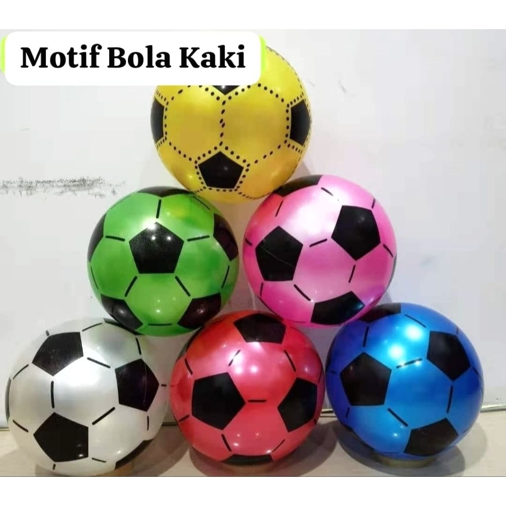 Bola Karet SEPAK  Bola Karet MOTIF BOLA KAKI Mainan Anak Anak Bola Karet Motif
