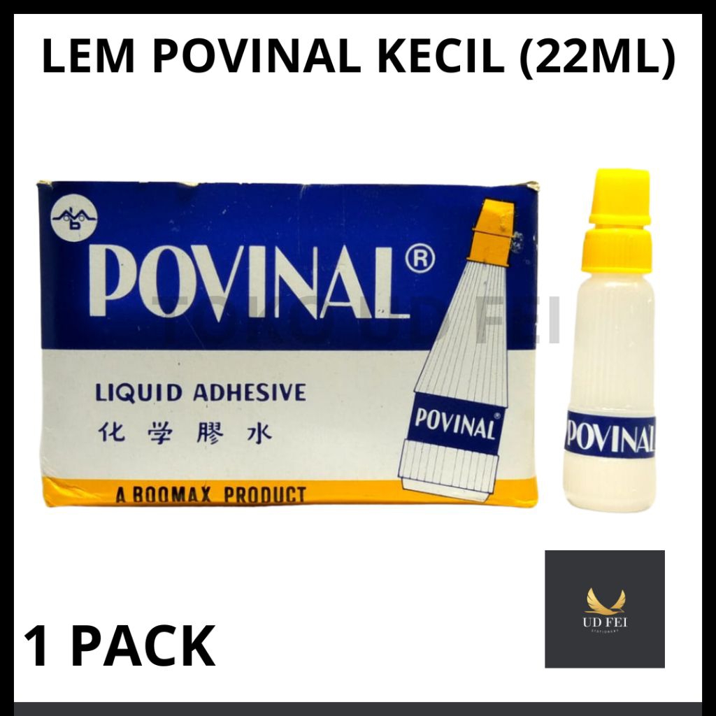 

1 KOTAK LEM POVINAL/LEM CAIR/LEM KERTAS 22ML @24 BIJI