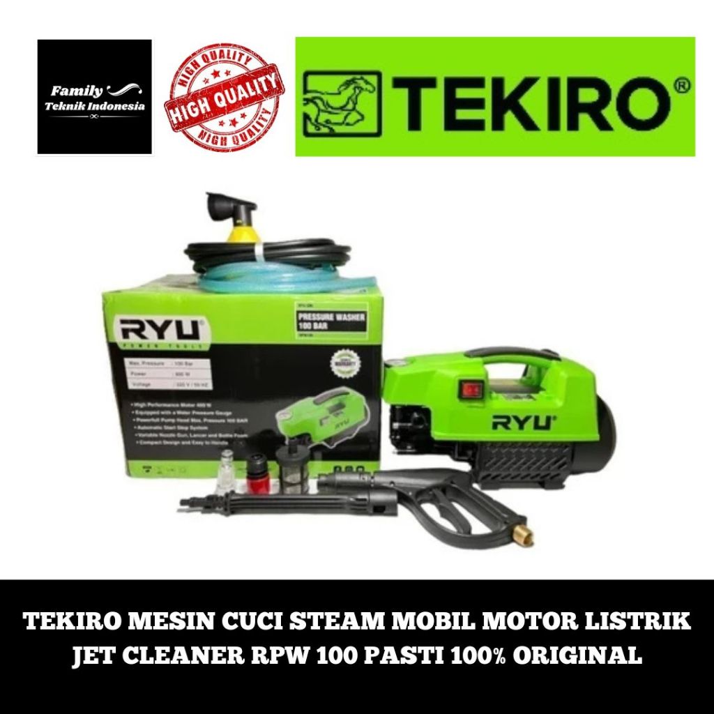 Ryu Mesin Cuci Steam Mobil Motor Listrik Jet Cleaner RPW 100 Pasti 100% Asli Original