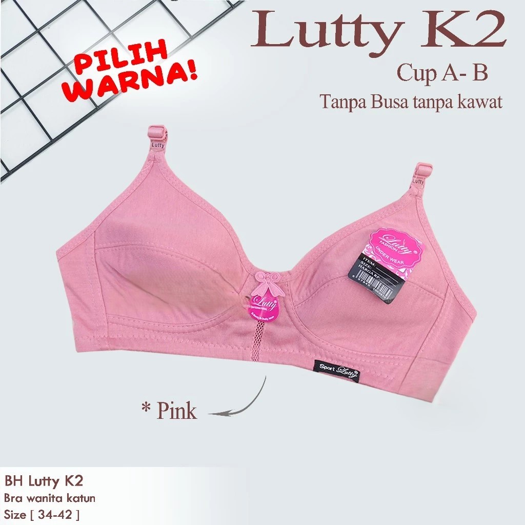 BH SPORT BRA WANITA LUTTY KANCING DUA MURAH DAN AWET Dengan Ukuran 34,36.38,40 Dengan Warna ( Pink )