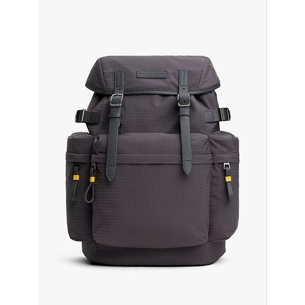 Tommy Hilfiger TH Tech Logo Patch Ripstop Backpack Tas Ransel Pria - Charcoal Grey