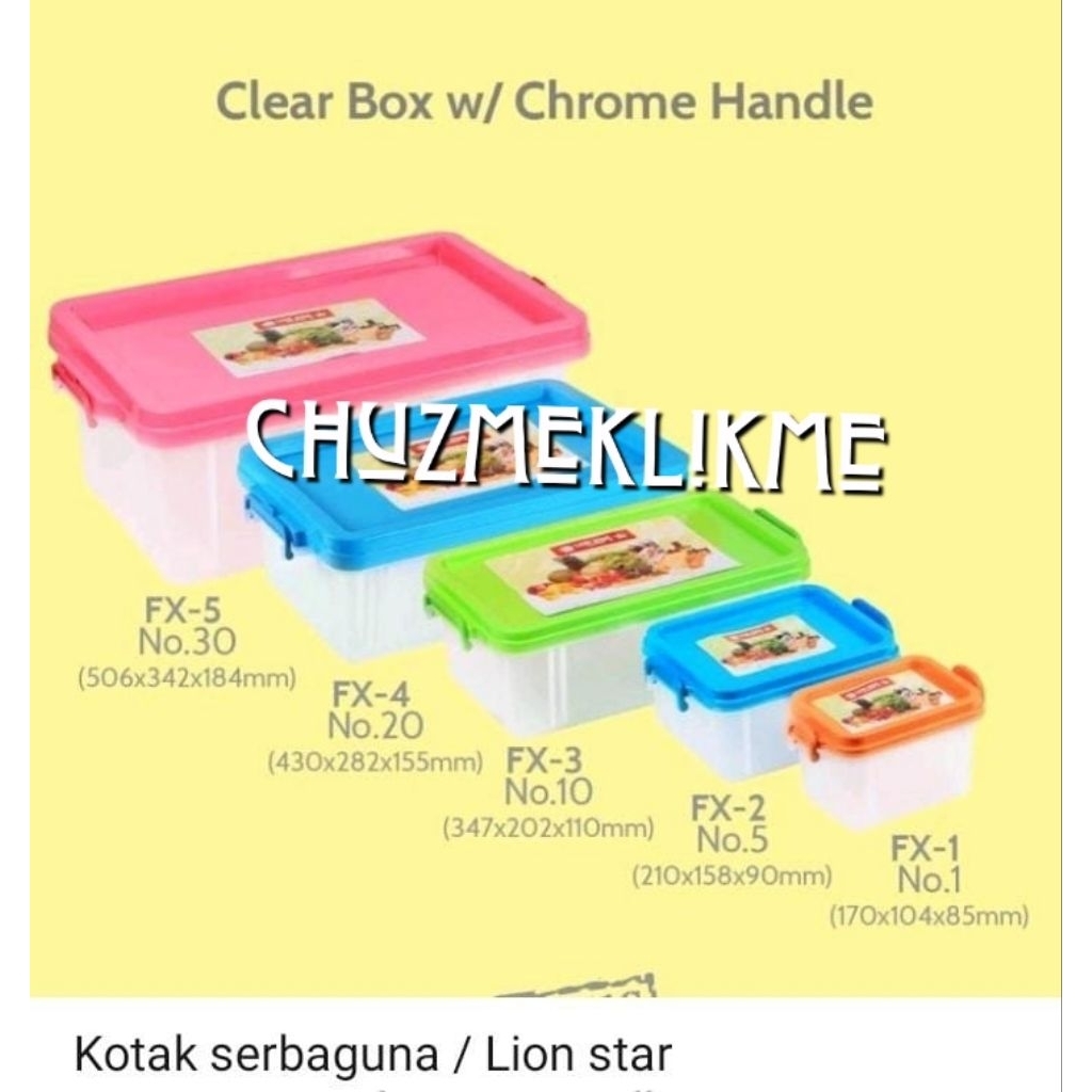 Clear box lion star FX-1,FX-2,FX-3,FX-4,FX-5/kotak serbaguna Lion star (5 varian)/container box lion