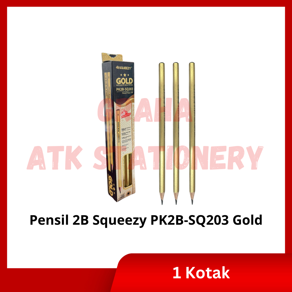 

[1 Kotak] Pensil Kayu 2B Squeezy SQ-203 Sudah Diraut / Pensil Ujian 2B Squeezy SQ-203 Sudah Diraut
