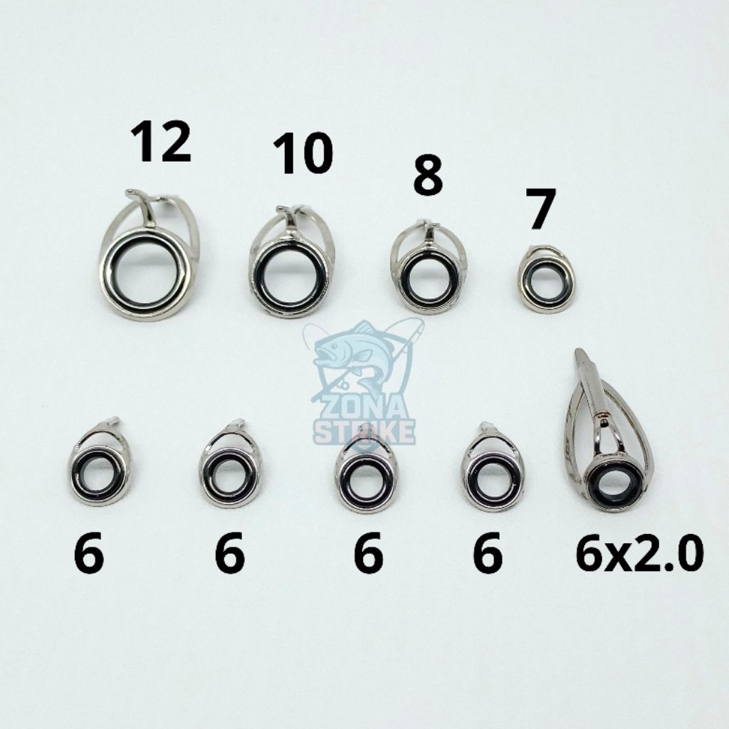 1 Set Guide Ring Joran Pancing BC MEDIUM NATURAL ( 9pcs ) - Ring Guide Joran Pancing Custom