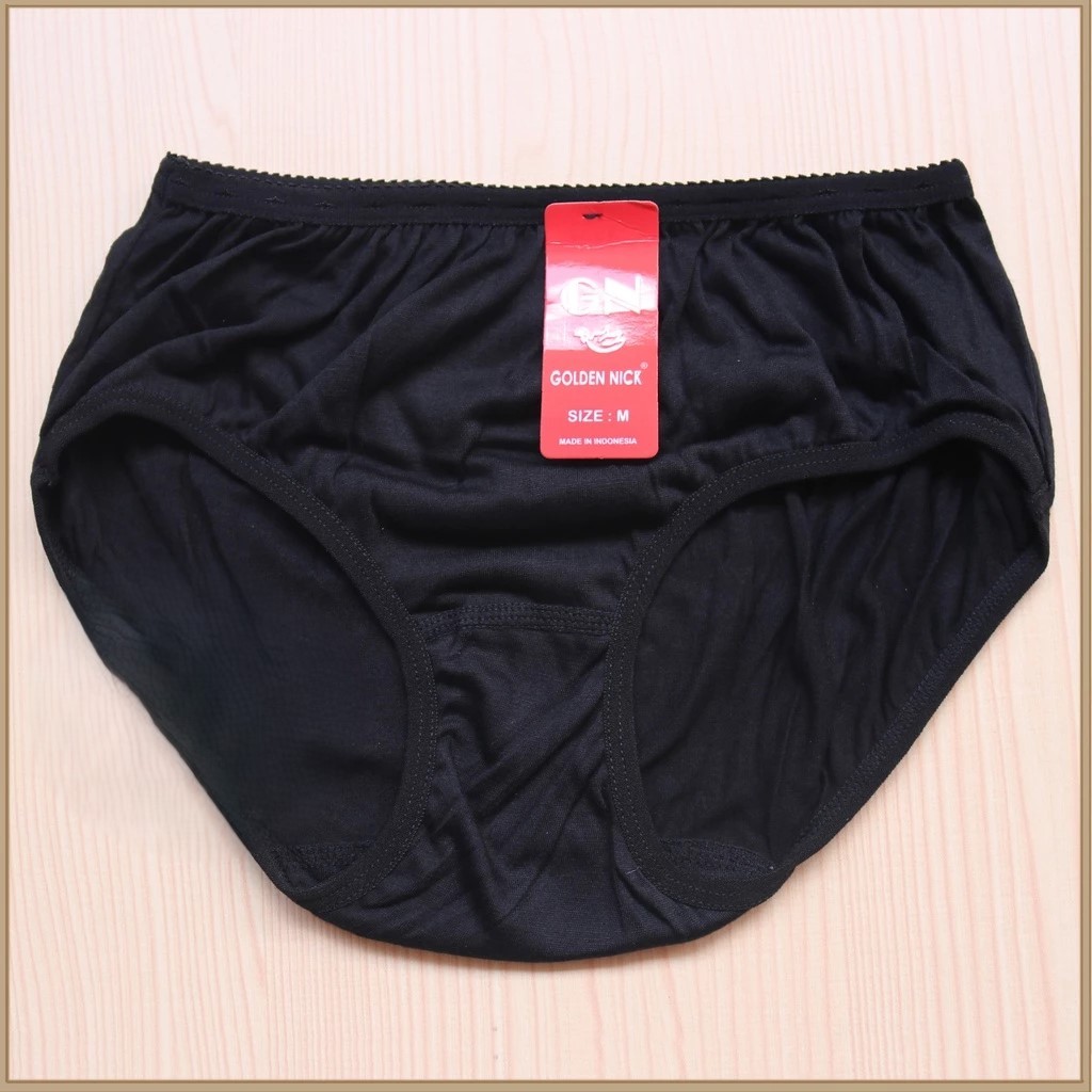 [ 6 pcs ] CD Golden Nick 937H / 937 Hitam | Celana Dalam Wanita Warna Polos Khusus Warna Hitam