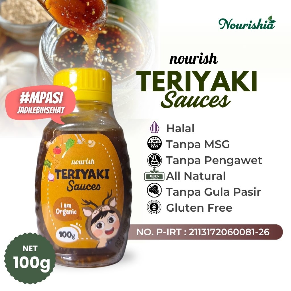 

Organic Teriyaki Sauce 165g Nourish - Saus Bumbu MPASI No MSG / Kecap MPASI No MSG / Saus Organik