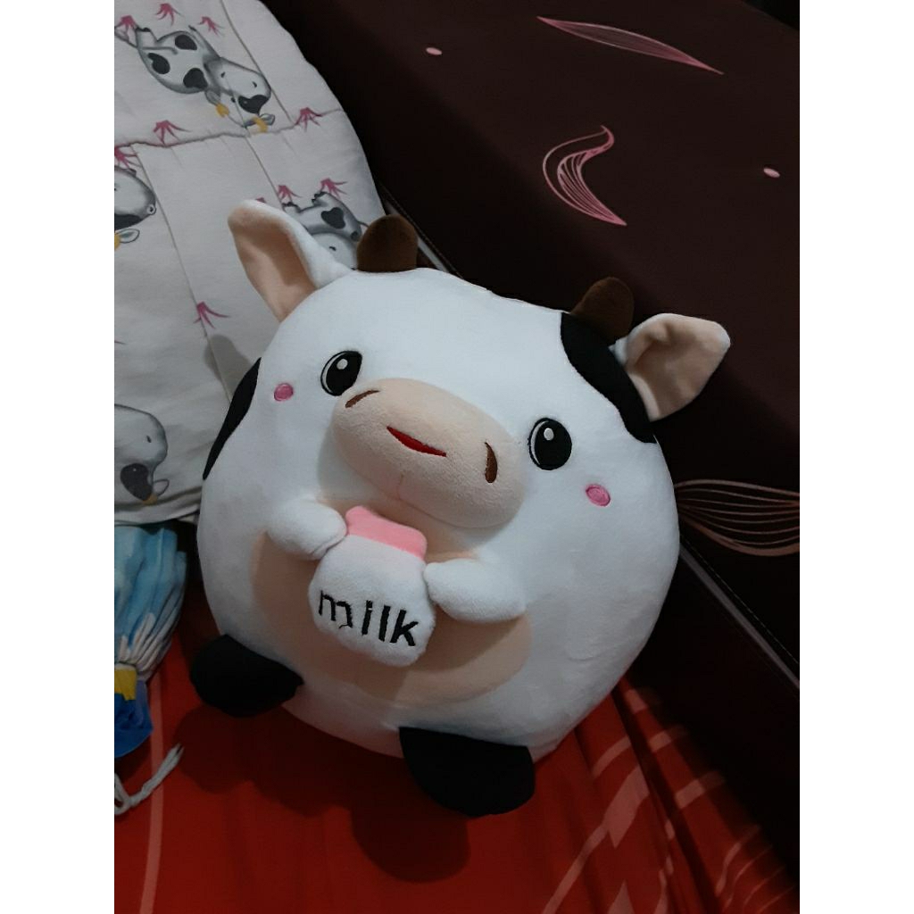 Boneka Sapi original Cimory Dairy Land official preloved second like new, ada kerincingan