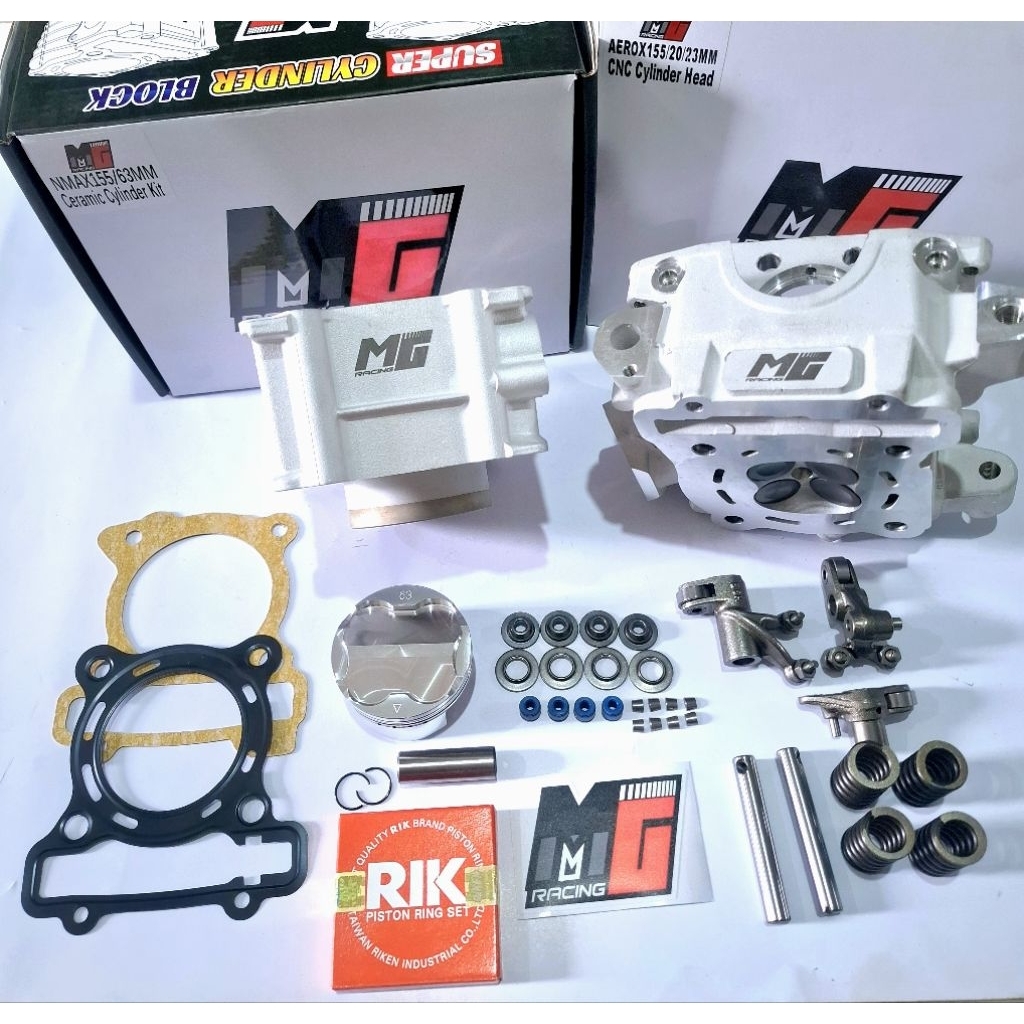 PAKET BORUP KOMPLIT NEW NMAX AEROX 155 R15VVA WR155  20/23 CNC PORTING BLOK NMAX AEROX  63 CERAMIX S