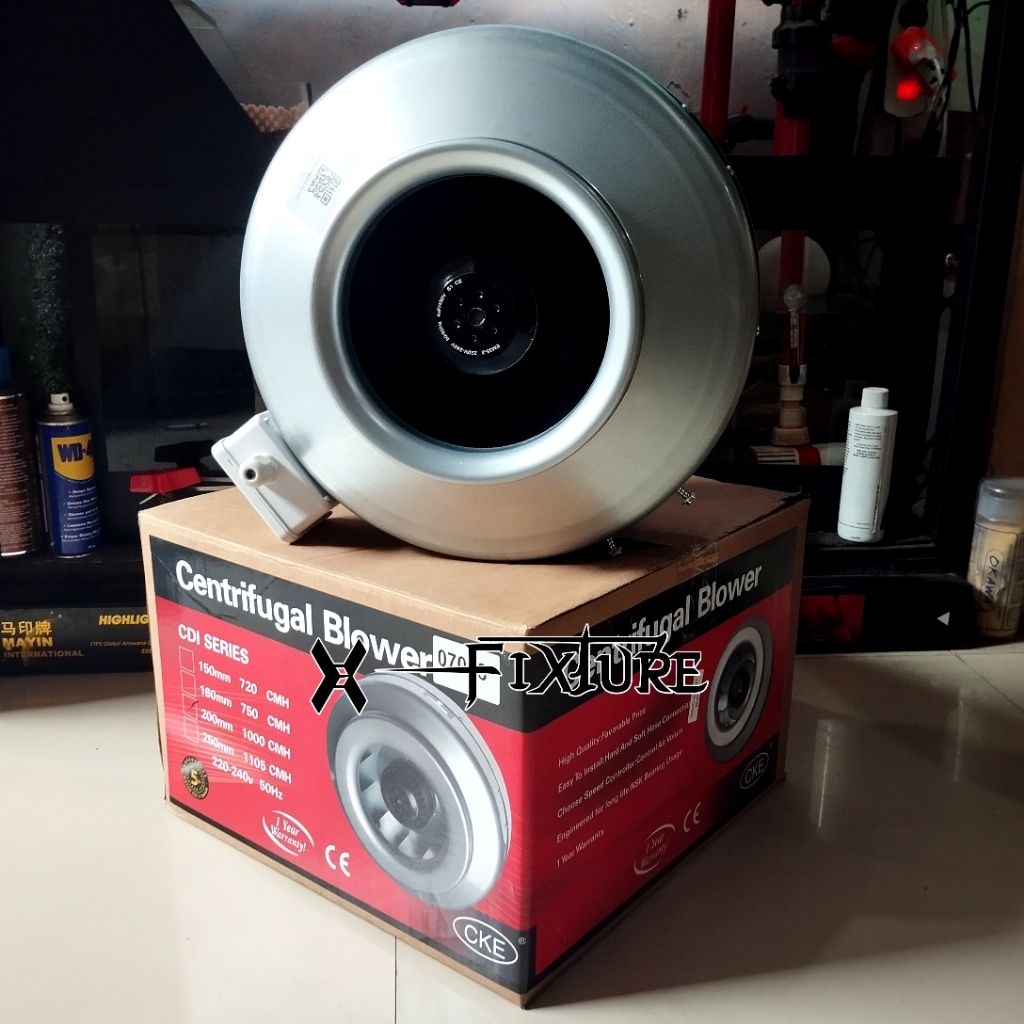 Blower Hisap Centrifugal 5 Inch CKE CDI Inline Fan Blower Exhaust Penghisap