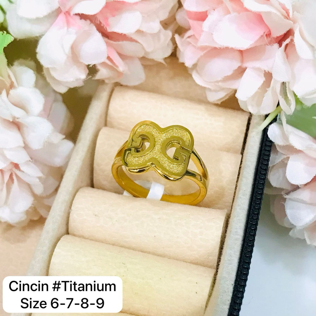 cincin titanium motif emas 99