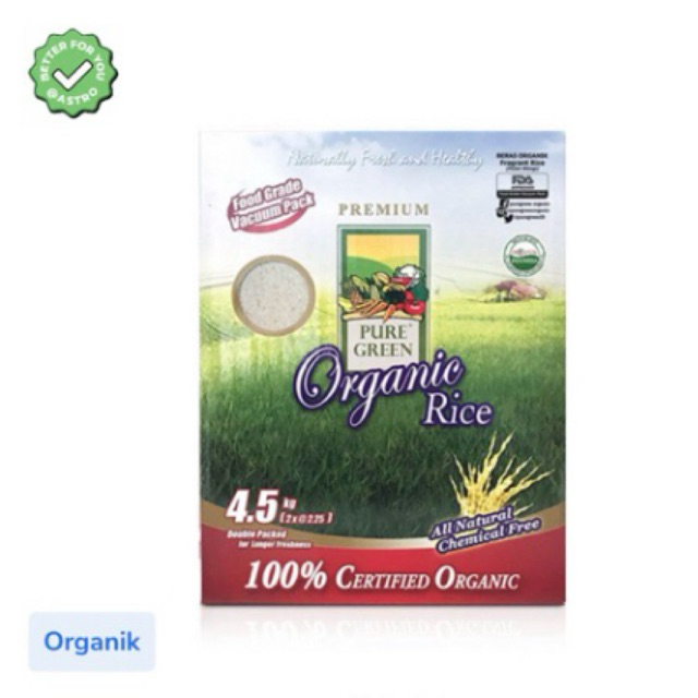 

Puregreen Beras Pandan Wangi Organik 4500gram