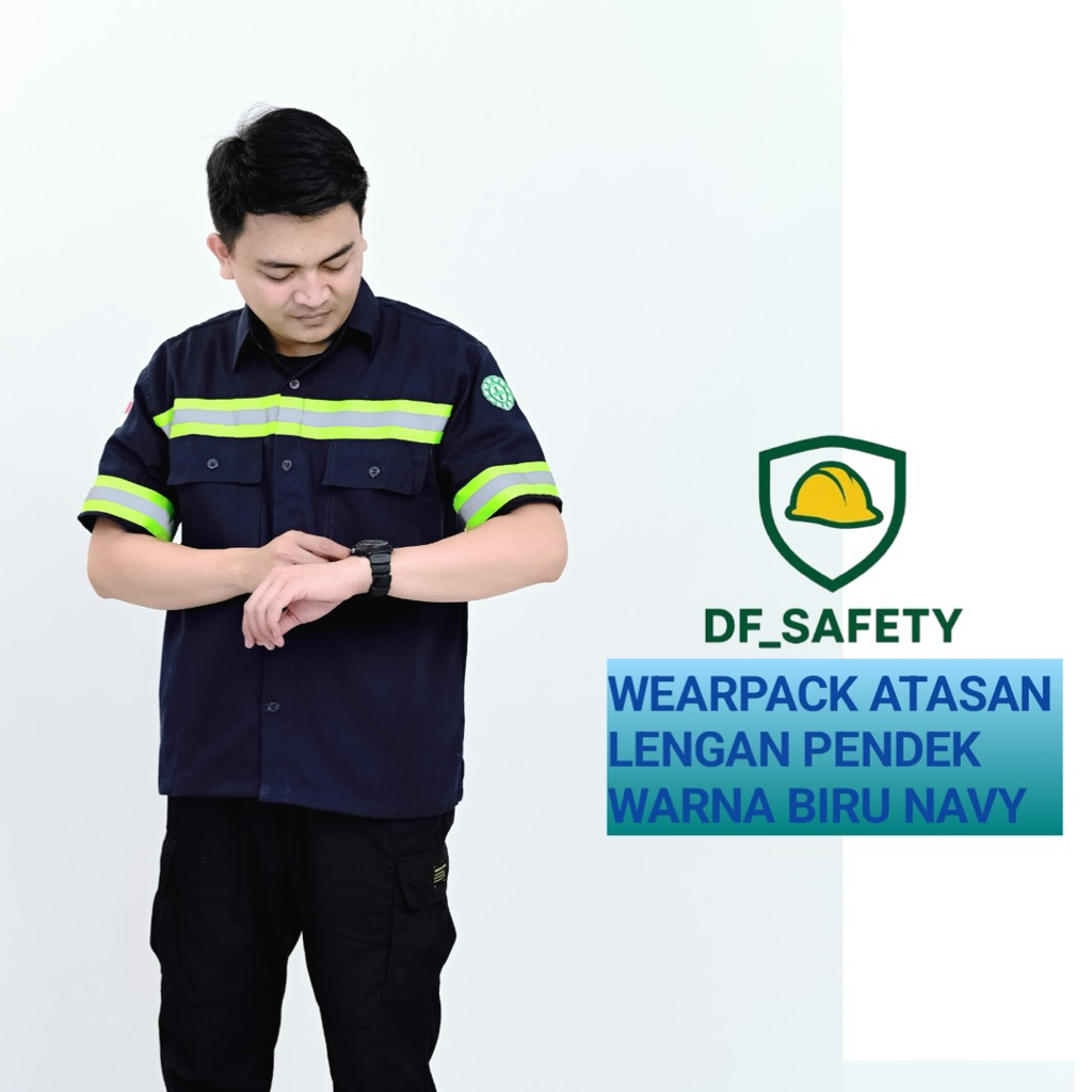 Kemeja safety lengan pendek baju safety lengan pendek seragam kerja lengan pendek