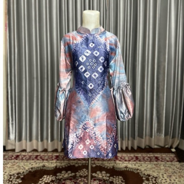 Tunik Jumputan Pola cantik /Baju atasan wanita