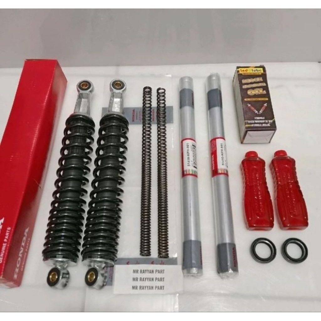 Shock Depan Komplit+belakang Supra x 125 kharisma sok+per+sil+oli KPH Ori