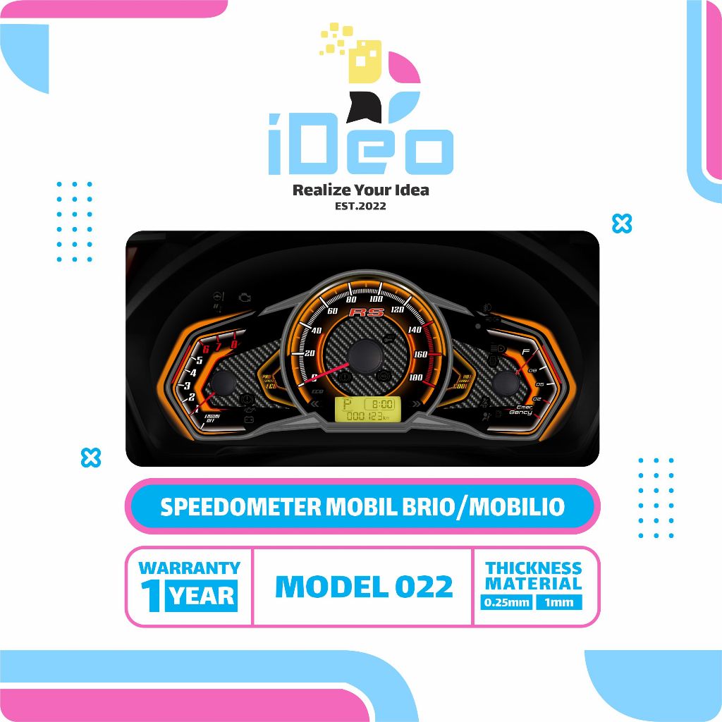 Custom Speedometer Mobil BRIO / MOBILIO Model 022