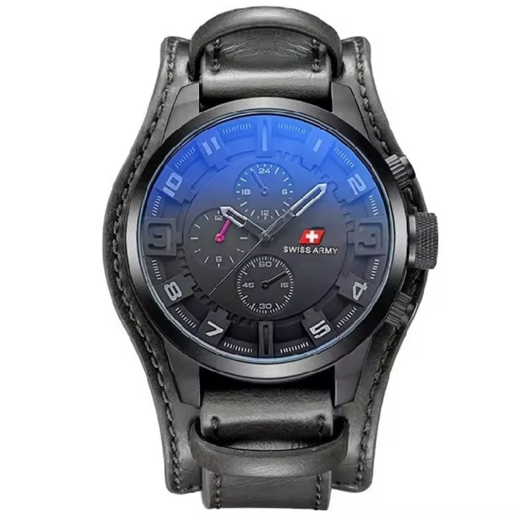 Jam Tangan Pria Anti Air Swiss Army Tahan Air Fashion Business Auto Analog