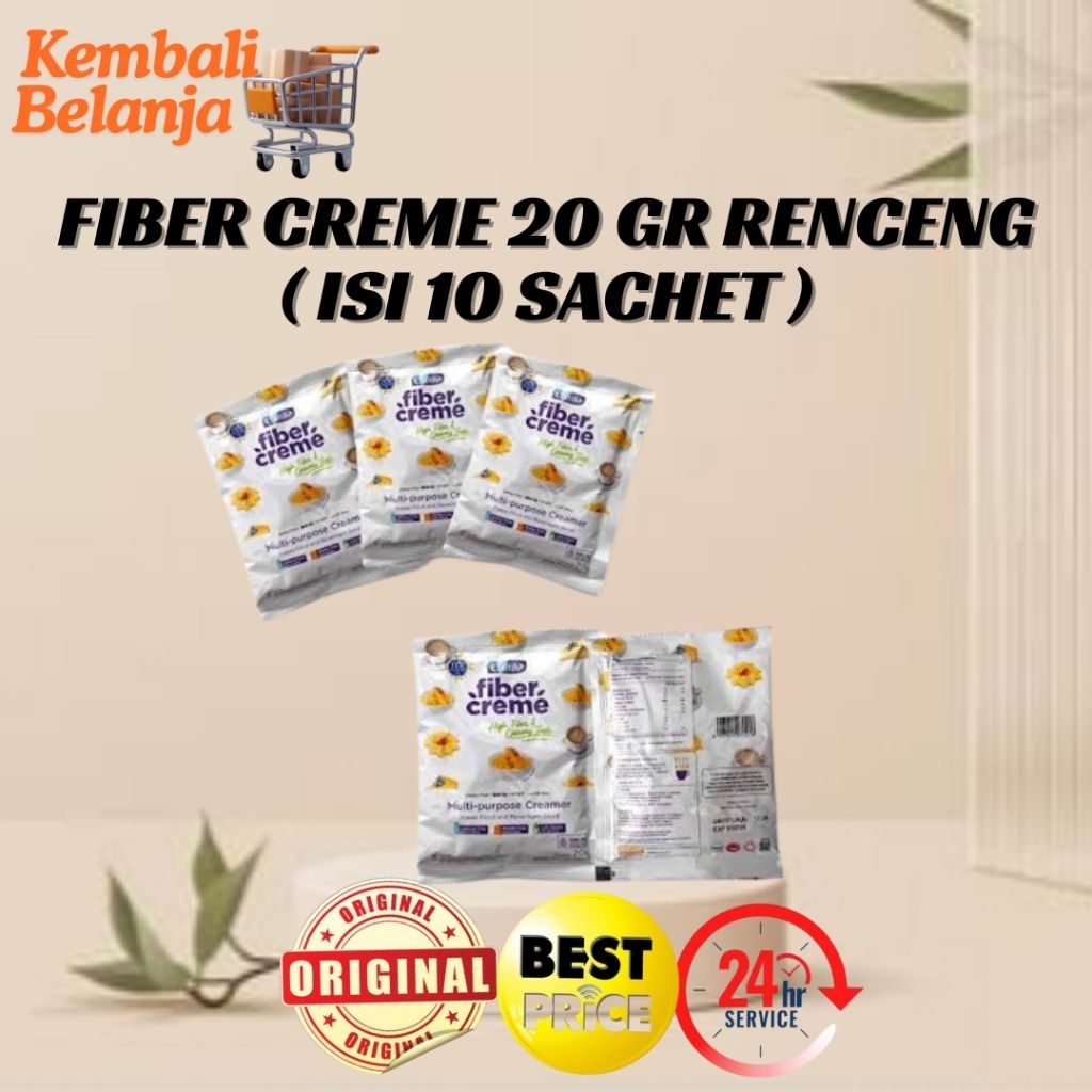 

1 Renceng Isi 10 Sachet Fiber Creme 20 Gram/ Fiber Creme Ellenka/ Multi Purpose Creamer/ Krimer Serbaguna/ Krimer Pengganti Santan