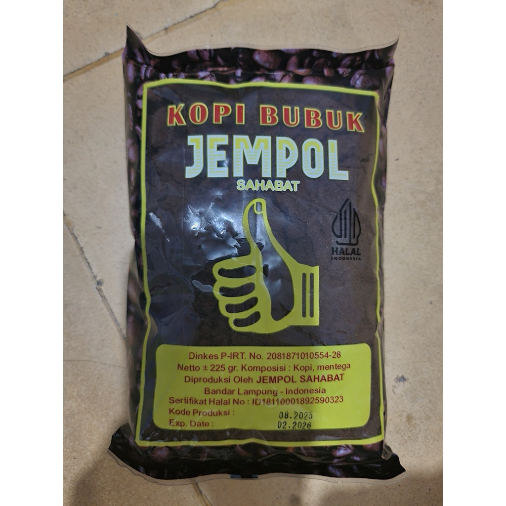 Kopi Bubuk Cap Jempol sahabat Asli Lampung 225gr / Kopi Jempol Lampung Asli