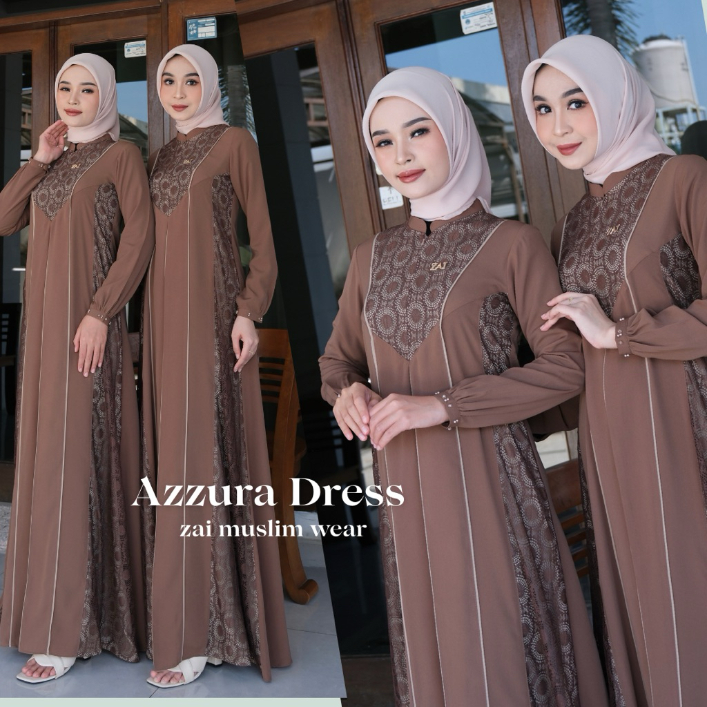 Azzura Dress Original By Zai Muslim Wear | dress lebaran 2026 | gamis premiuman